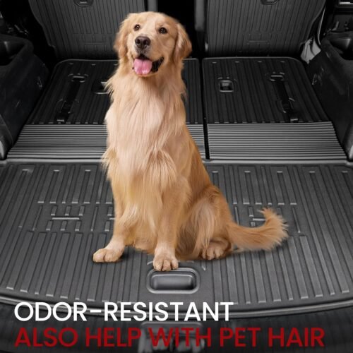Cargo Mat with Backrest Mats for 2020-2025 Kia Telluride 7/8 Passenger Car Mats Accessories, All Weather TPE Interior Protectors Cargo Liner Trunk Mat(Cargo Mat with Backrest Mats) - Image 6