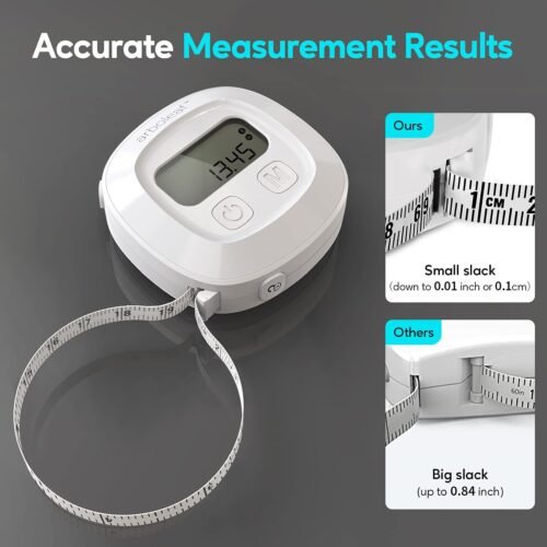 arboleaf Digital Body Tape Measure, 60in Body Measuring Tape, Bluetooth Measuring Tape for Body Measurements with App, Body Fat Measurement Device for Weight Loss, Locking, Retractable - Image 3