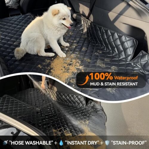 Heavy-Duty Leather SUV Cargo Liner for Fold Down Split Seats, Armrest Pass-Through Compatible, Pet-Friendly, Ideal for Dogs - Image 4