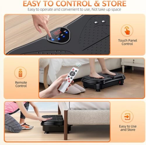 Vibration Plate Exercise Machine Weight Loss, Full Body Vibration Plate for Lymphatic Drainage, 180 Adjustable Speeds Vibrating Plate 400 Lbs Capacity Fitness Platform for Women Men - Image 6