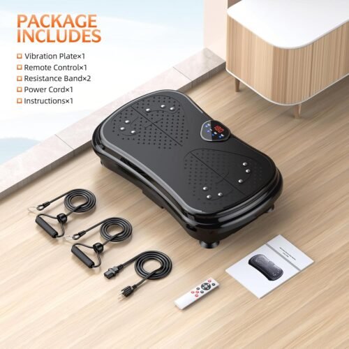 Vibration Plate Exercise Machine Weight Loss, Full Body Vibration Plate for Lymphatic Drainage, 180 Adjustable Speeds Vibrating Plate 400 Lbs Capacity Fitness Platform for Women Men - Image 9