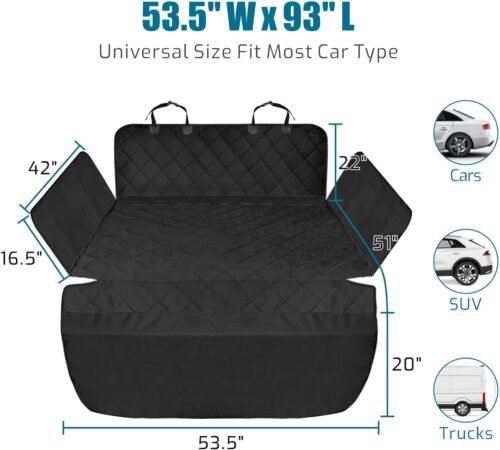 Veckle SUV Cargo Liner for Dogs - Universal Fit Trunk Cover for Dogs Water Resistant Nonslip with Side Flaps, Cargo Liner for SUVs, Sedans, Vans - Image 8