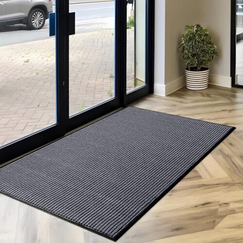 MaxMat® Extra Large Commercial Floor Mat, 3 x 5 Feet Rubber Border Heavy Duty Door Mat, Waterproof, Low-Profile, Easy to Clean, Rubber Entry Mat (Charcoal Grey) - Image 3