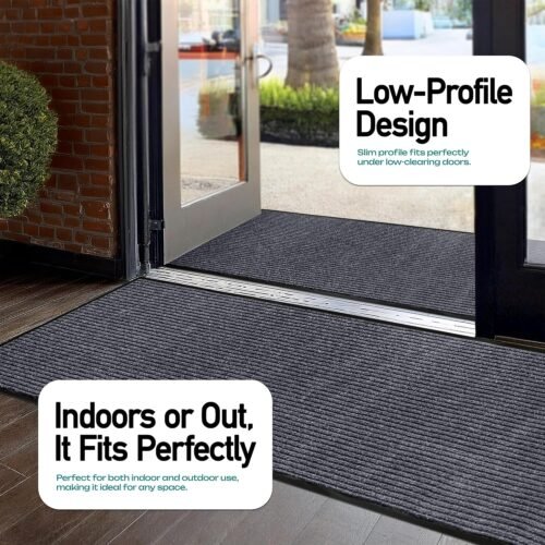 MaxMat® Extra Large Commercial Floor Mat, 3 x 5 Feet Rubber Border Heavy Duty Door Mat, Waterproof, Low-Profile, Easy to Clean, Rubber Entry Mat (Charcoal Grey) - Image 7