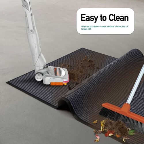 MaxMat® Extra Large Commercial Floor Mat, 3 x 5 Feet Rubber Border Heavy Duty Door Mat, Waterproof, Low-Profile, Easy to Clean, Rubber Entry Mat (Charcoal Grey) - Image 8