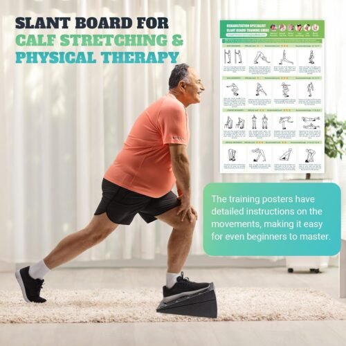 Slant Board for Calf Stretching, 5 Adjustable Angles Incline Board for Squat Wedge, 480 lbs Weight Capacity Calf Stretch Yoga Foam Wedge for Exercise, Squat, Ankle Mobility & Physical Therapy - Image 4