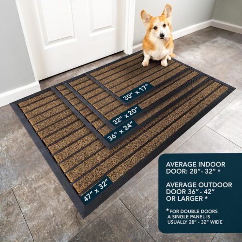 ubdyo Extra Durable Door Mat - Dirt Trapping Outdoor Welcome Mats - Non-Slip Outdoor Indoor Entrance - Low Profile Front Doormat (32" x 20", Bright Brown) - Image 4