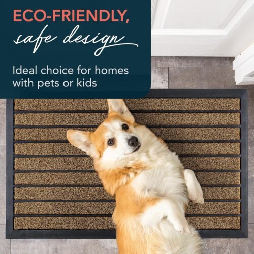ubdyo Extra Durable Door Mat - Dirt Trapping Outdoor Welcome Mats - Non-Slip Outdoor Indoor Entrance - Low Profile Front Doormat (32" x 20", Bright Brown) - Image 9