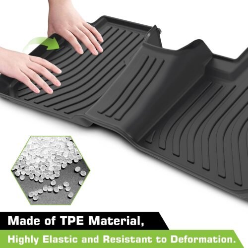 Floor Mats for Genesis GV80 (Only Fit for 5 Seats) 2021-2024, TPE Waterproof Non-Slip All Weather Protection Custom, Floor Mats & Cargo Liner & Seatback Mat - Image 4