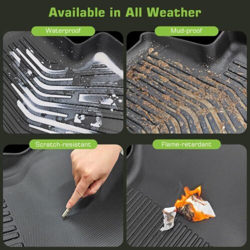 Floor Mats for Genesis GV80 (Only Fit for 5 Seats) 2021-2024, TPE Waterproof Non-Slip All Weather Protection Custom, Floor Mats & Cargo Liner & Seatback Mat - Image 6