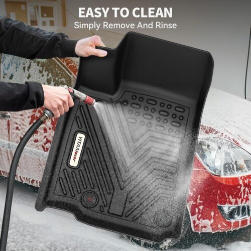 YITAMOTOR Floor Mats Fit for 2013-2018 Dodge Ram 1500/2500/3500 Crew Cab, 2019-2024 Ram 1500 Classic Crew Cab 1st & 2nd Row All Weather Heavy Duty Floor Liners Black - Image 9