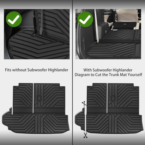 KARPAL Floor Mats fit Toyota Highlander 2020-2024 2025 7-Seater, All Weather Custom Fit TPE Floor Liners, 1st 2nd Row & Cargo Mat Back Seat Cover Protector Full Sets (5 PCS) - Image 6