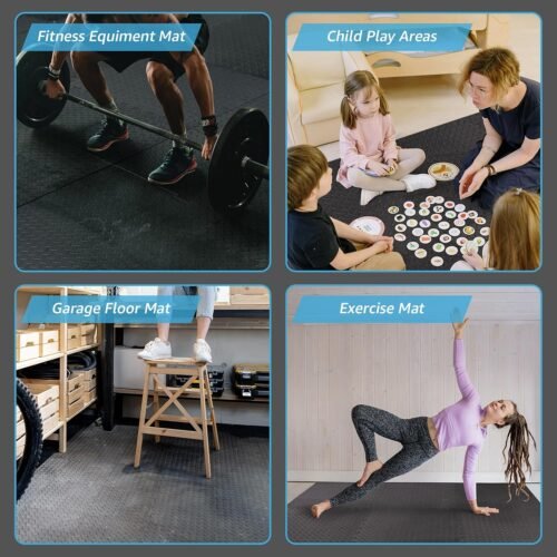 Art3d Eva Puzzle Exercise Mats, 24"x24" x 1/2” Thick Foam Interlocking Tiles for Gyms, Flooring, Workout, Gym Equipments, Pack of 6 - Image 10