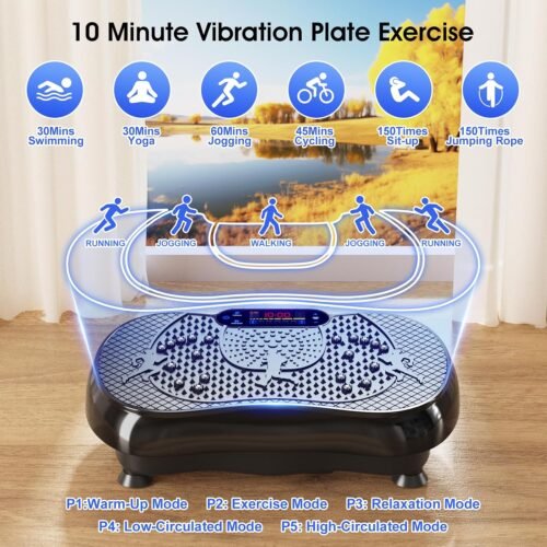Vibration Plate Exercise Machine, 180 Speed Levels Vibration Plate for Lymphatic Drainage, Whole Body Workout Vibrating Fitness Platform, Effective for Weight Loss, Shaping, Toning & Wellness - Image 6