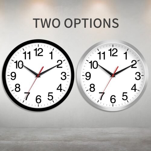 Wall Clock Modern 8 Inch Battery Operated Silent Non Ticking Small Analog Clock for Living Room Office Home Bedroom Kitchen Bathroom(Black) - Image 3