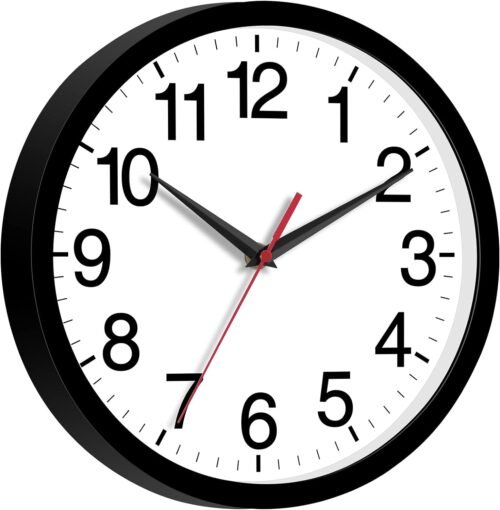 Wall Clock Modern 8 Inch Battery Operated Silent Non Ticking Small Analog Clock for Living Room Office Home Bedroom Kitchen Bathroom(Black) - Image 9