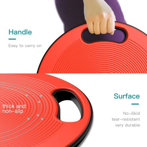 EVERYMILE Wobble Balance Board, Exercise Balance Stability Trainer Portable Balance Board with Handle for Workout Core Trainer Physical Therapy & Gym 15.7" Diameter No-Skid Surface - Image 3