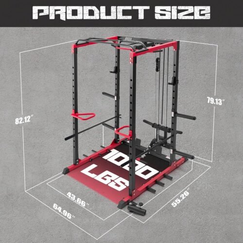 RitFit All-in-One Squat Rack for Home Gym, PPC02C Multi-Function 1000 LBS Capacity Power Cage with LAT Pulldown, Pulley System, Dip Bar, Landmine & More Power Rack Attachments, Package - Image 3