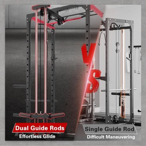 RitFit All-in-One Squat Rack for Home Gym, PPC02C Multi-Function 1000 LBS Capacity Power Cage with LAT Pulldown, Pulley System, Dip Bar, Landmine & More Power Rack Attachments, Package - Image 7