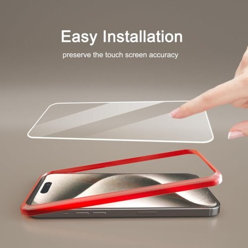 Ailun 3 Pack Screen Protector for iPhone 15 [6.1 inch] + 3 Pack Camera Lens Protector with Installation Frame,Case Friendly Tempered Glass Film,[9H Hardness] - HD - Image 3