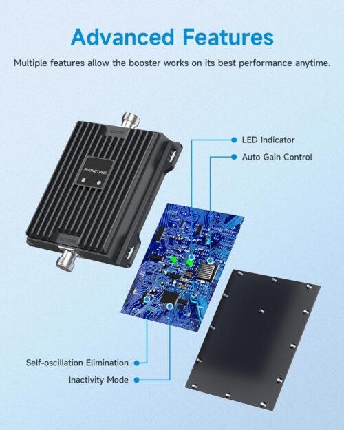 Cell Phone Signal Booster for Verizon and AT&T | Up to 4,500 Sq Ft | Boost 4G LTE 5G Signal on Band 12/13/17 | 65dB Dual Band Cellular Repeater with High Gain Antennas | FCC Approved - Image 8