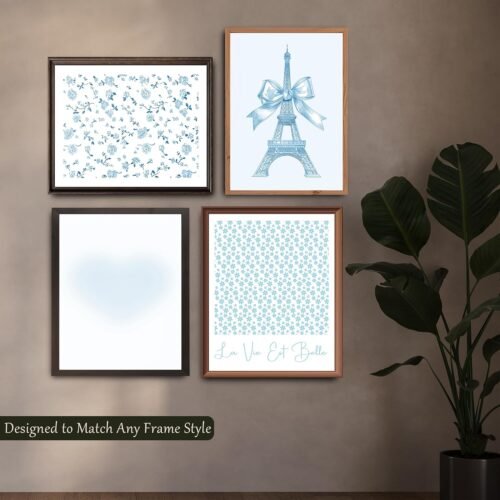 Light Blue Room Decor Aesthetic, Blue Coquette Bows Posters, Light Blue Room Decor, Trendy Girly Preppy Prints (UNFRAMED) - Image 4