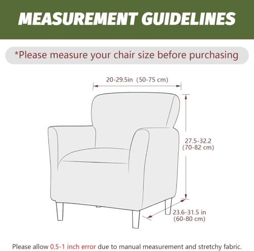 FUANGUI Banquet Armchair Slipcover Chair Covers with Arms Stretch Club Chair Slipcover Soft Armchair Sofa Covers Anti-Slip Furniture Protector for Dogs Pets Home Living Room Decor - Image 7