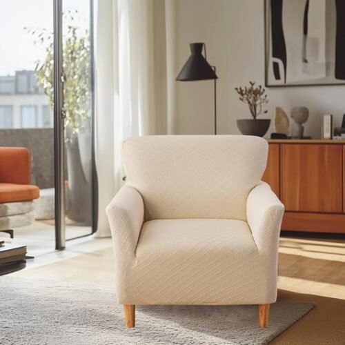 FUANGUI Banquet Armchair Slipcover Chair Covers with Arms Stretch Club Chair Slipcover Soft Armchair Sofa Covers Anti-Slip Furniture Protector for Dogs Pets Home Living Room Decor - Image 8