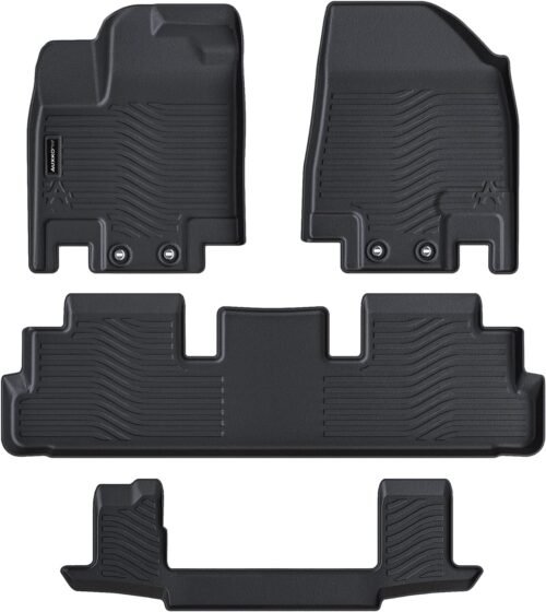 All Weather Floor Mats Fit for Pathfinder 7 Seat 2022 2023 2024 2025 TPE Rubber Liners Set Pathfinder Accessories All Season Guard Odorless Anti-Slip Floor Mats 3 Row - Image 3