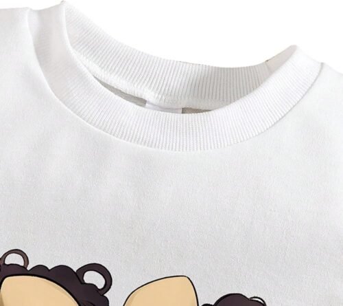 Toddler Girls Clothes Suit - Cartoon Graphic Print Sweatshirt & Sweatpants Set - 2 Piece Kids Clothing Outfits - Image 3