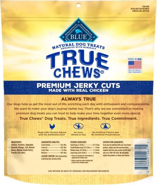Blue Buffalo True Chews Premium Jerky Cuts Dog Treats with Natural Ingredients Chicken - Image 3