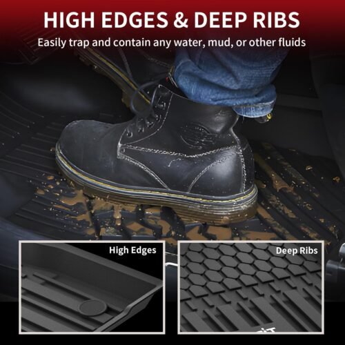 LASFIT Floor Mats&Trunk Mat for Toyota Sienna 8 Seats 2021-2024 2025 All Weather TPE Custom Fit Floor Liner for Sienna LE/XLE 8 Passenger (with Spare tire) Front&Rear Car Mat,Black - Image 4