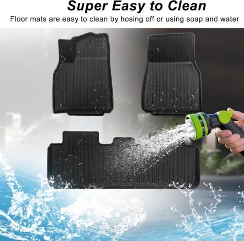 Floor Mats for New 2025-2026 Tesla Model Y Juniper, Set of 6 All Weather Thicken TPE Floor Mats Waterproof Anti-Slip Front & Rear Trunk Mats Liners, Custom Fit for Tesla Model Y Accessories - Image 8