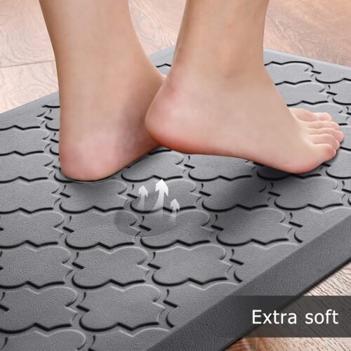Kitchen Mat [2 PCS] Cushioned Anti-Fatigue Floor Mat, Waterproof Non-Skid Ergonomic Comfort Foam Rugs, Standing Mat for Kitchen, Floor,Office, Sink, Laundry(Grey) - Image 4