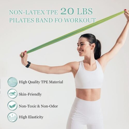 Pilates Ring Set 9 PCS, Magic Circle Yoga Ring, Pilates Ball, 2.2lb *2 Dumbbells, Resistance Bands, Tape Measure, Pilates Weight Kit Equipment Accessories for Home Workouts Fitness Yoga - Image 8