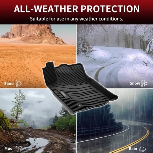 LASFIT Floor Mats for Toyota Tacoma 2016-2023 Double Cab (Only for Automatic) All Weather Custom Fit Floor Liner for Tacoma SR/SR5/TRD/Limited/Trail TPE Mats Front&Rear 2 Row Car Mats, Black - Image 8