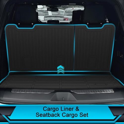 Floor Mats for Chevrolet Chevy Tahoe 2015-2020 and for GMC Yukon 2015-2020 (Bucket Seat), TPE Waterproof Non-Slip All Weather Protection Custom (Floor Mats & Cargo Liner & Seatback Cargo Mat) - Image 4