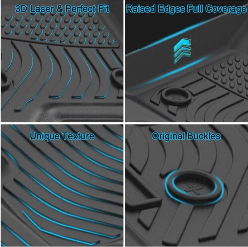 Floor Mats for Chevrolet Chevy Tahoe 2015-2020 and for GMC Yukon 2015-2020 (Bucket Seat), TPE Waterproof Non-Slip All Weather Protection Custom (Floor Mats & Cargo Liner & Seatback Cargo Mat) - Image 6