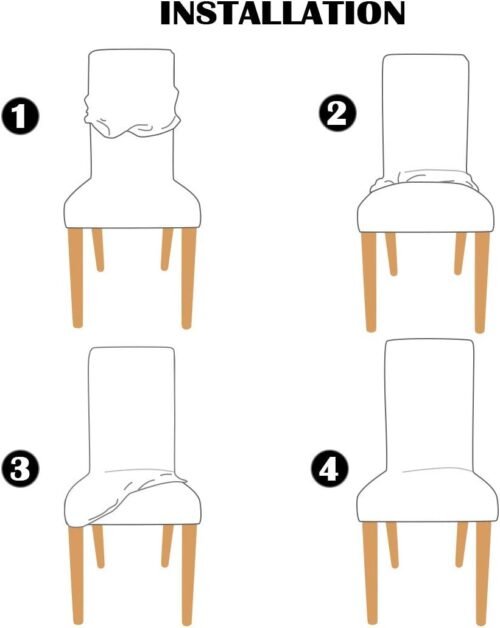 uxcell Dining Chair Covers, Stretch Bar Stool Slipcover Solid Classic Kitchen Chair Protector Spandex Short Chair Seat Cover for Home Decorative/Dining Room/Party/Wedding Black - Image 4