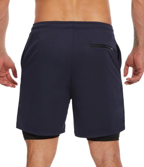 4 Pack Mens 2 in 1 Running Workout Shorts with Liner, Gym Athletic Quick Dry Sport Shorts with Pockets - Image 3