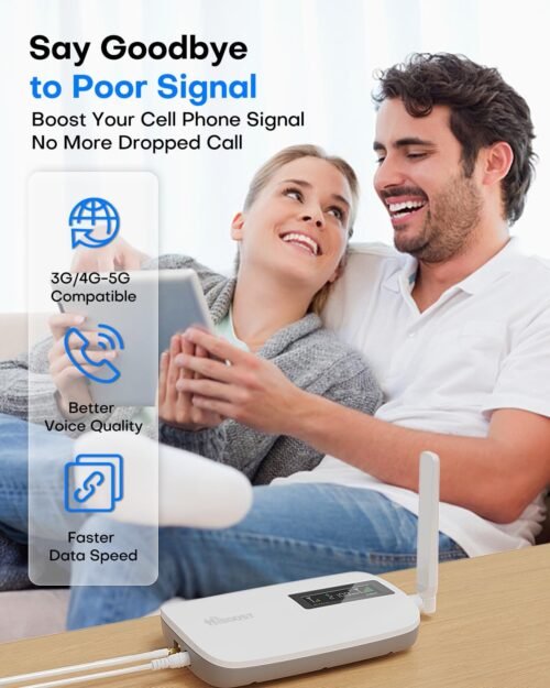 Cell Phone Signal Booster for Home up to 3000 Sq.Ft | Boost 4G 5G Cellular Signal Amplifier 65dB for T-Mobile, AT&T Verizon All U.S Carriers with 2 Indoor Antennas Band 12/17/13/5/25/2/4 - Image 3