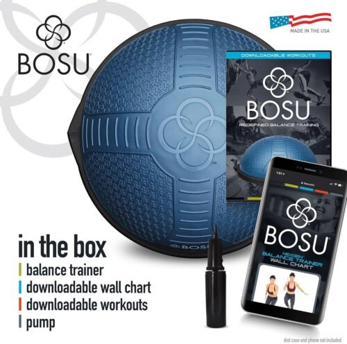 BOSU NexGen 25IN Home Fitness Exercise Gym Strength Flexibility Balance Trainer with Rubberized Non Skid Surface and Hand Air Pump - Image 4