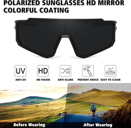 STORYCOAST Polarized Sports Sunglasses for Men Women,Driving Fishing Cycling Mountain Bike Sunglasses UV400 Protection - Image 3