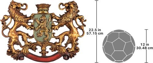 Design Toscano Heraldic Royal Lions Coat of Arms Wall Sculpture, 30 Inch, Full Color - Image 4