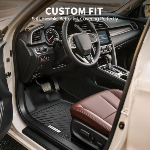 YITAMOTOR Floor Mats Fit for Ford F-150/F150 Lightning SuperCrew Cab 2025-2015(Rear w/o U-Seat Flat Storage),TPE All Weather F150 Truck mats, 1st & 2nd Row - Image 4