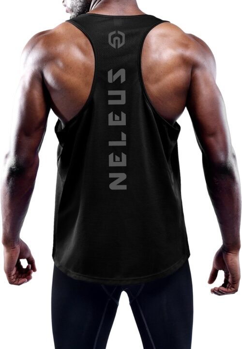 NELEUS Men's 3 Pack Dry Fit Y-Back Muscle Tank Top - Image 3