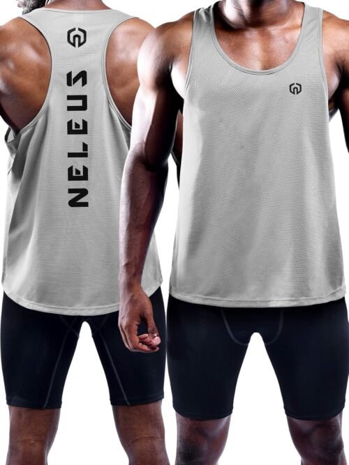 NELEUS Men's 3 Pack Dry Fit Y-Back Muscle Tank Top - Image 6