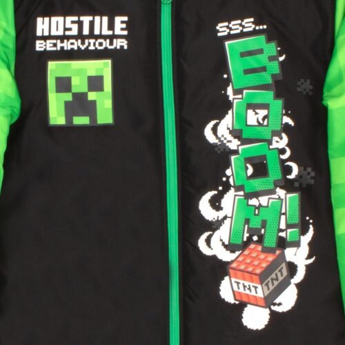 Minecraft Bomber Jacket for Boys, Zip-Up Graphic Print Varsity Jacket for Kids and Toddlers - Image 4