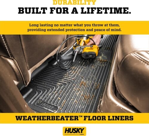 Husky Liners Weatherbeater Floor Mats | Fits 2016-2025 Volvo XC90 | Front & 2nd Row, 3-pc Black - 95601 - Image 4