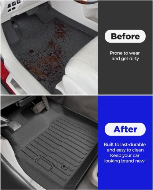 All-Weather Floor Mats for Ford F-250/F-350/F-450 1999-2007 (Only for Crew Cab) Super Duty - Heavy-Duty Rubber Front & Rear Row, Non-Slip Design - Not for 2nd Row Captain Seats with Center Console - Image 4